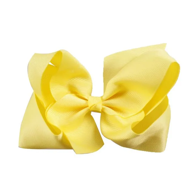 6 Inch Big Grosgrain Ribbon Solid Hair Bows With Clips Girls Kids Hair Clips Headwear Boutique Hair Accessories