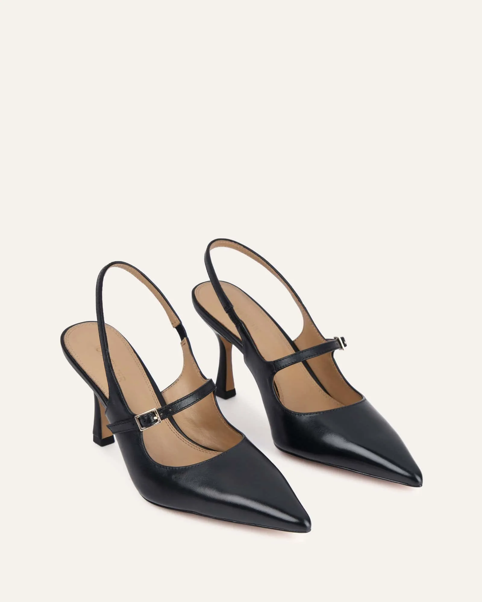 ARCHER HIGH HEELS BLACK LEATHER