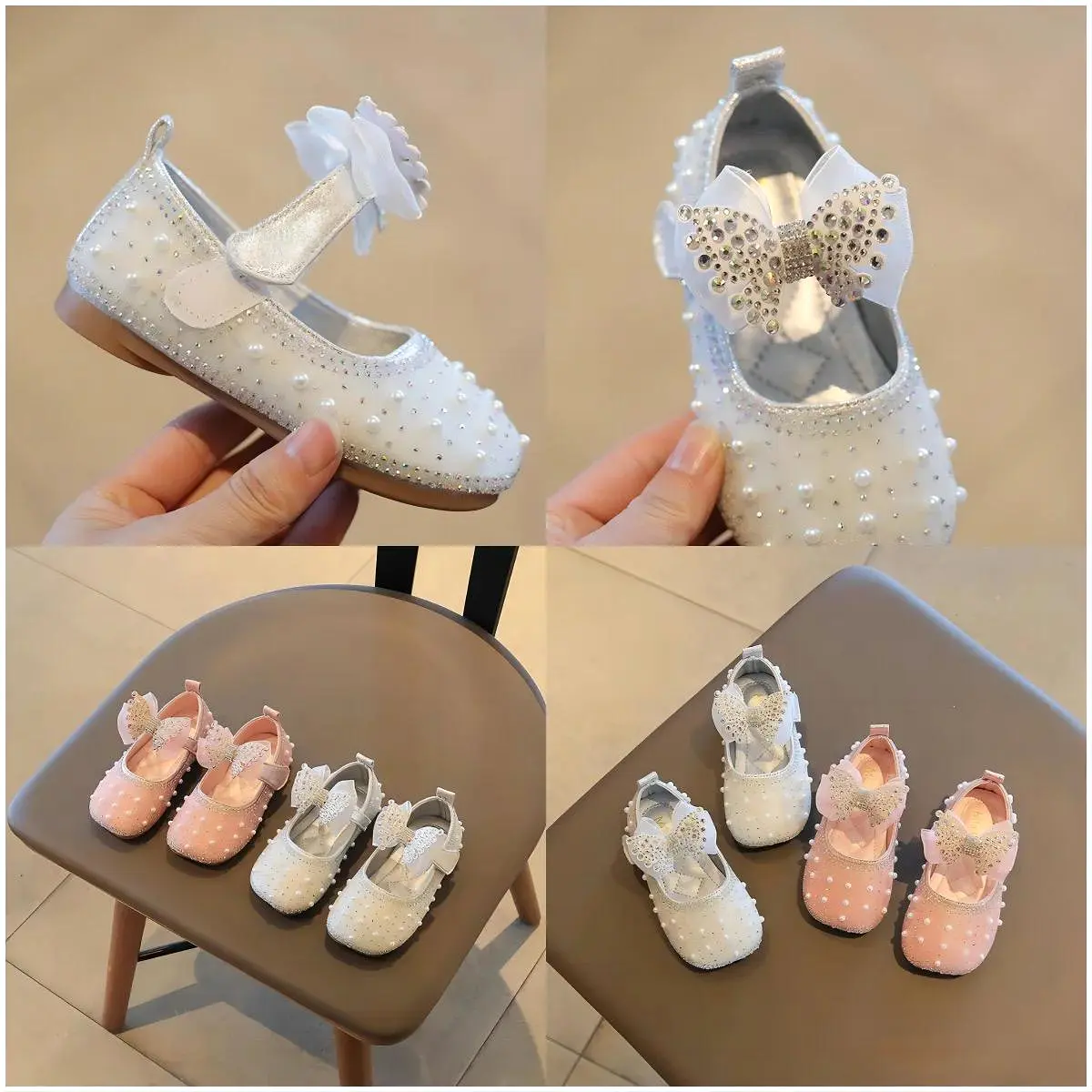 Baby Girls Christening Sparkle Party Shoes 22 X4445846