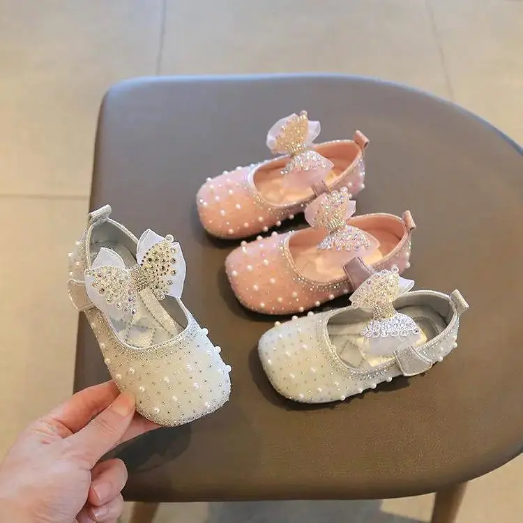 Baby Girls Christening Sparkle Party Shoes 22 X4445846