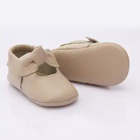 Beige Bow Mary Jane Booties