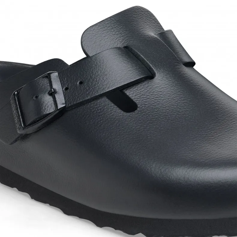 Birkenstock Boston Natural Leather Narrow Fit (Black)