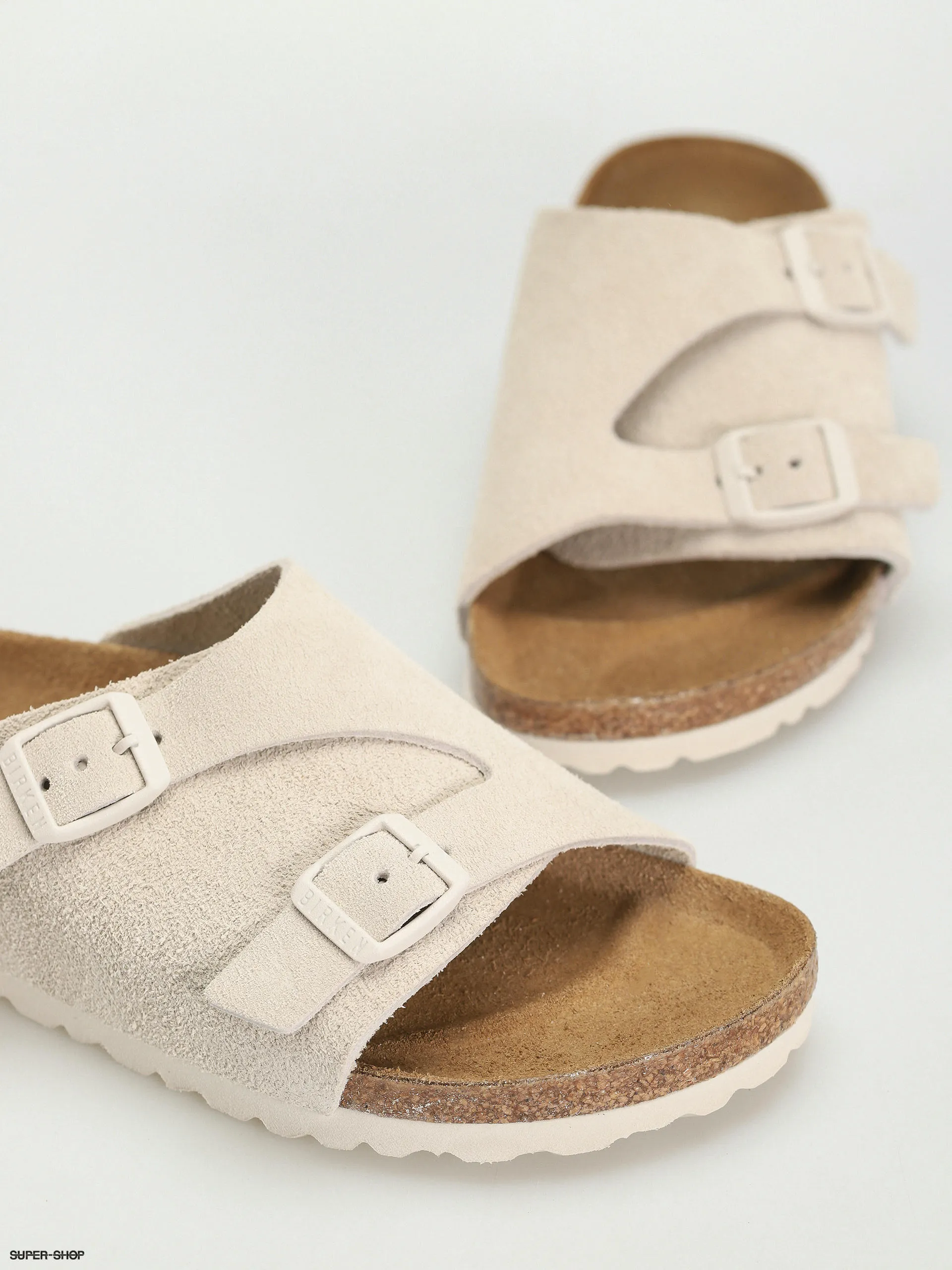 Birkenstock Flip-flops Zurich Suede Leather Narrow Wmn (antique white)