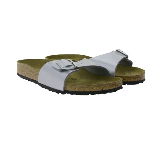 BIRKENSTOCK Madrid Pantoletten Made in Germany Sandale schmale Breite 0040413 Silber