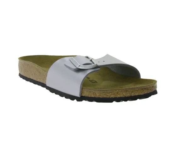 BIRKENSTOCK Madrid Pantoletten Made in Germany Sandale schmale Breite 0040413 Silber