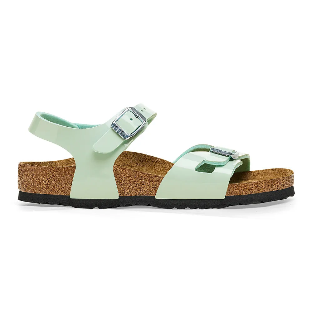 Birkenstock Rio Kids Surf Green Birko Flor Patent