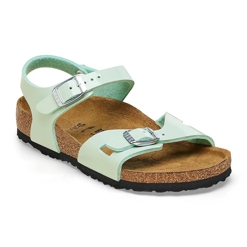 Birkenstock Rio Kids Surf Green Birko Flor Patent