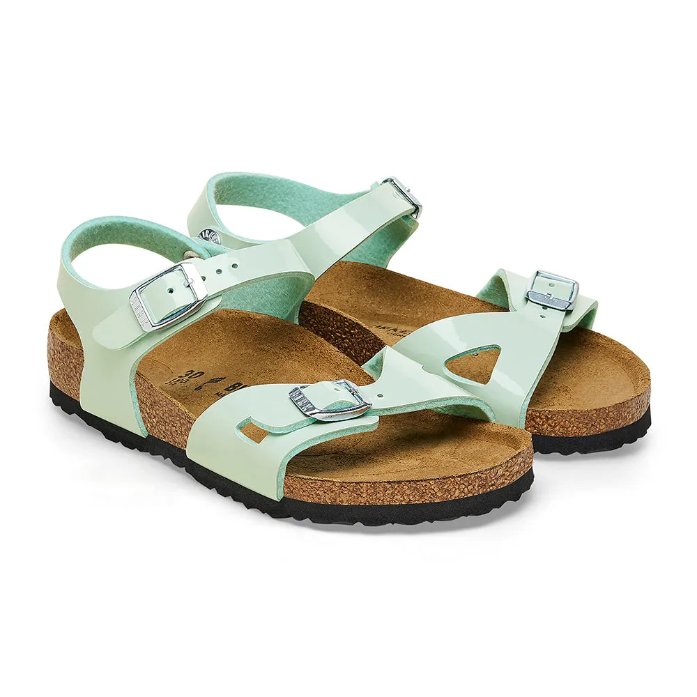 Birkenstock Rio Kids Surf Green Birko Flor Patent