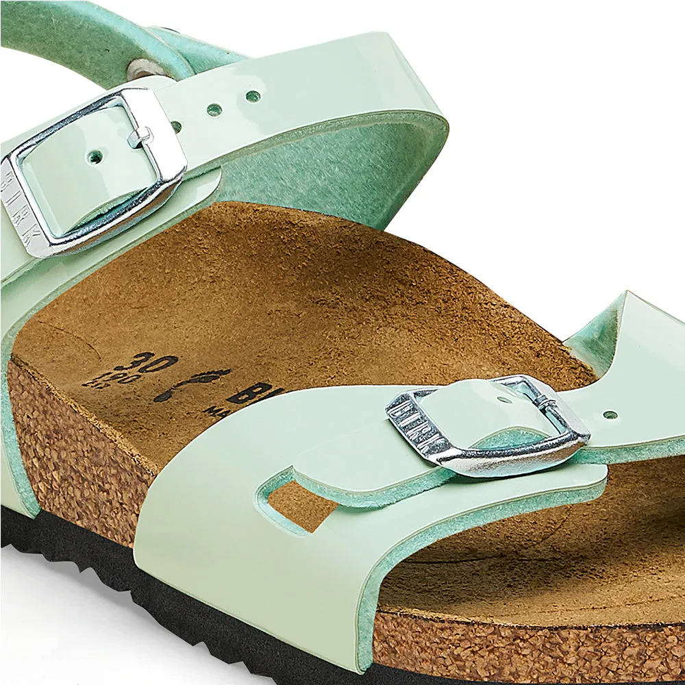 Birkenstock Rio Kids Surf Green Birko Flor Patent