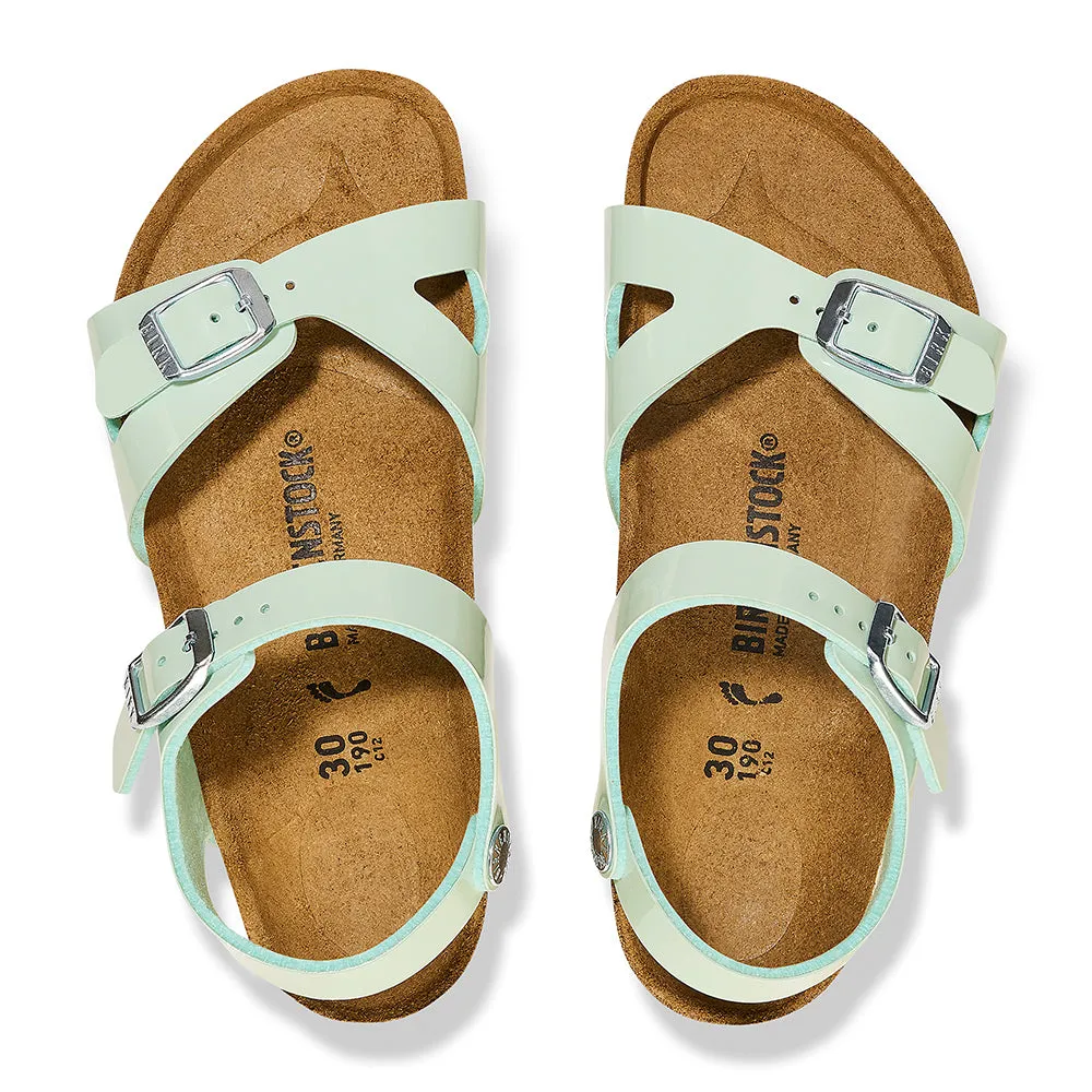 Birkenstock Rio Kids Surf Green Birko Flor Patent