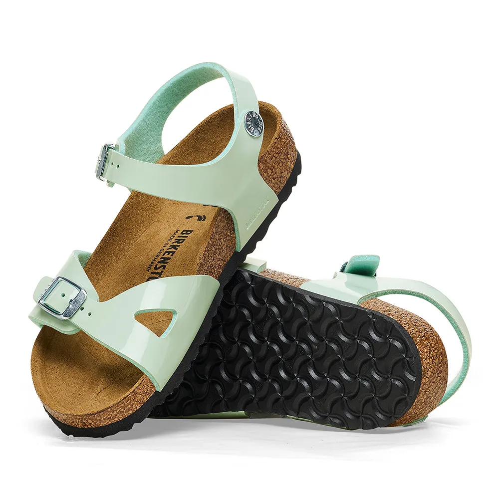 Birkenstock Rio Kids Surf Green Birko Flor Patent