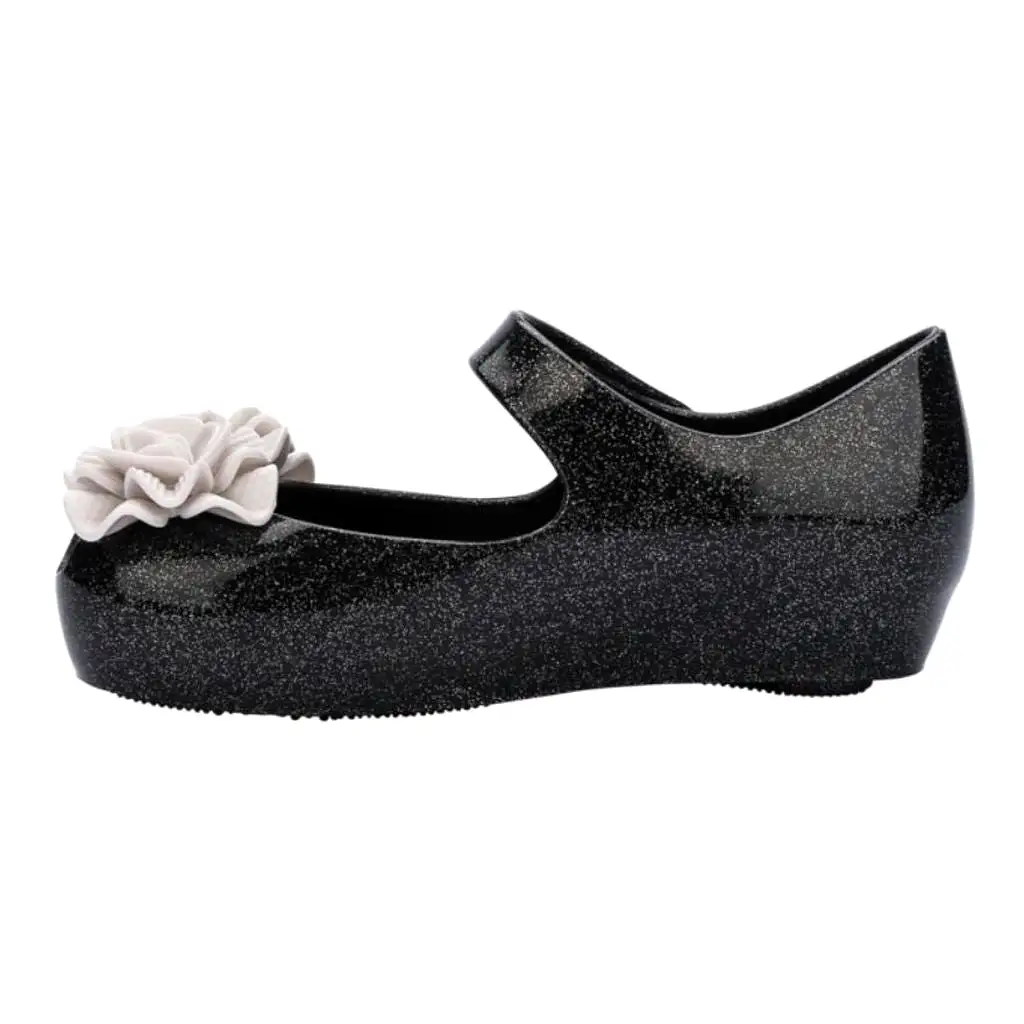 Black & White Flower Jelly Shoes