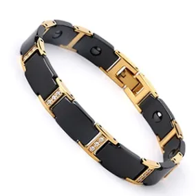 Black and Gold Unisex Magnetic Therapy Bracelet