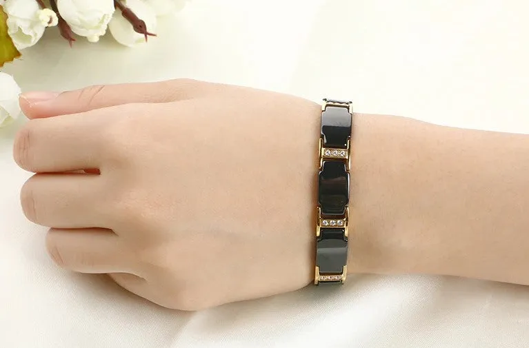 Black and Gold Unisex Magnetic Therapy Bracelet