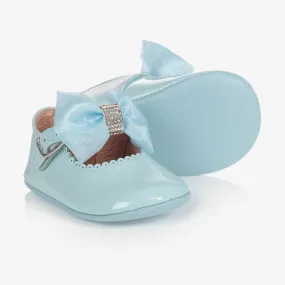 Blue Patent Leather Baby Shoes