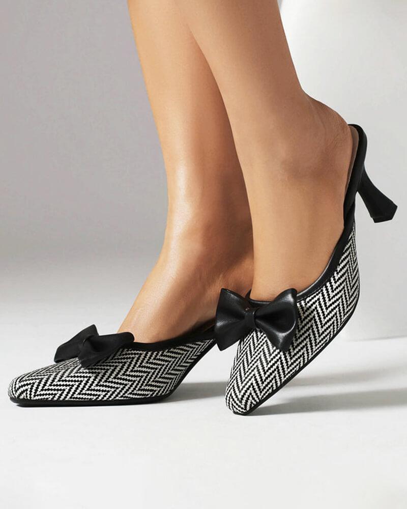 Bow Stiletto High Heel Mules