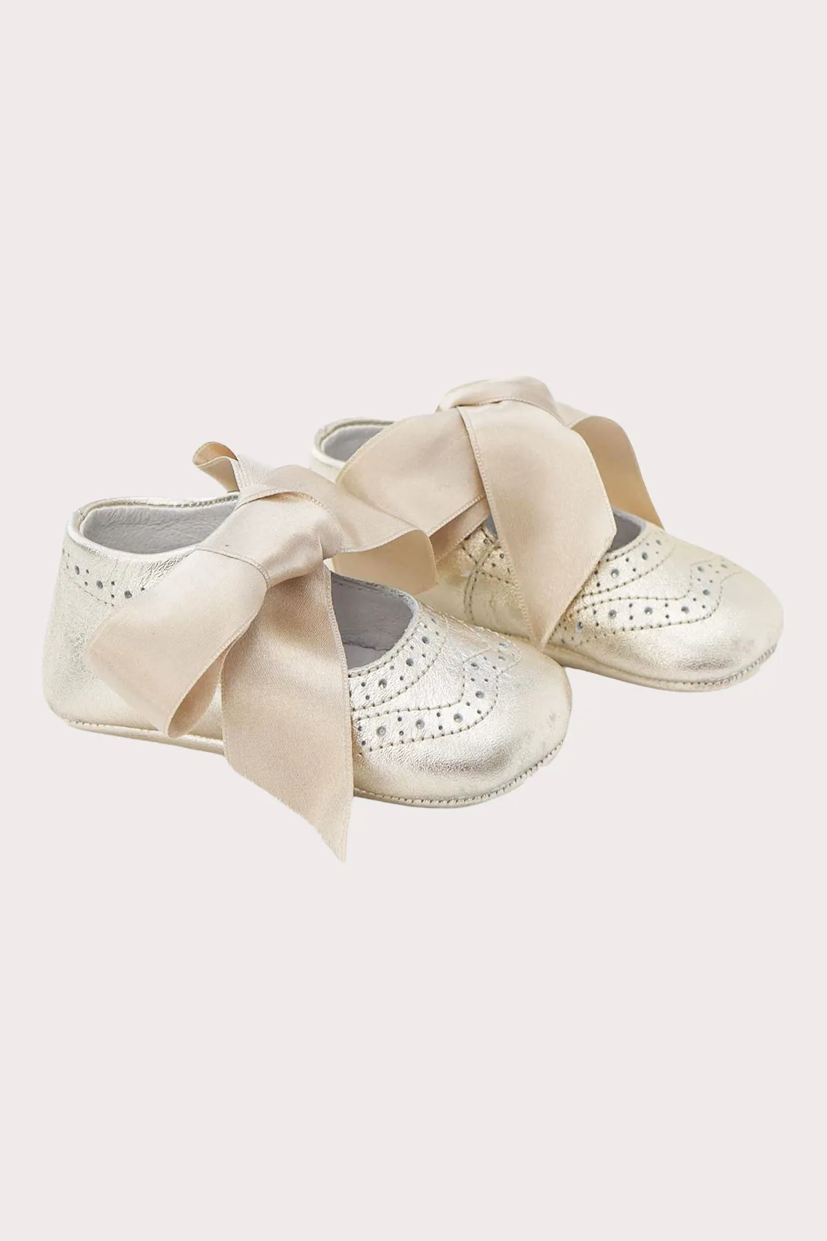 Brogue Baby Girl Shoes - Gold