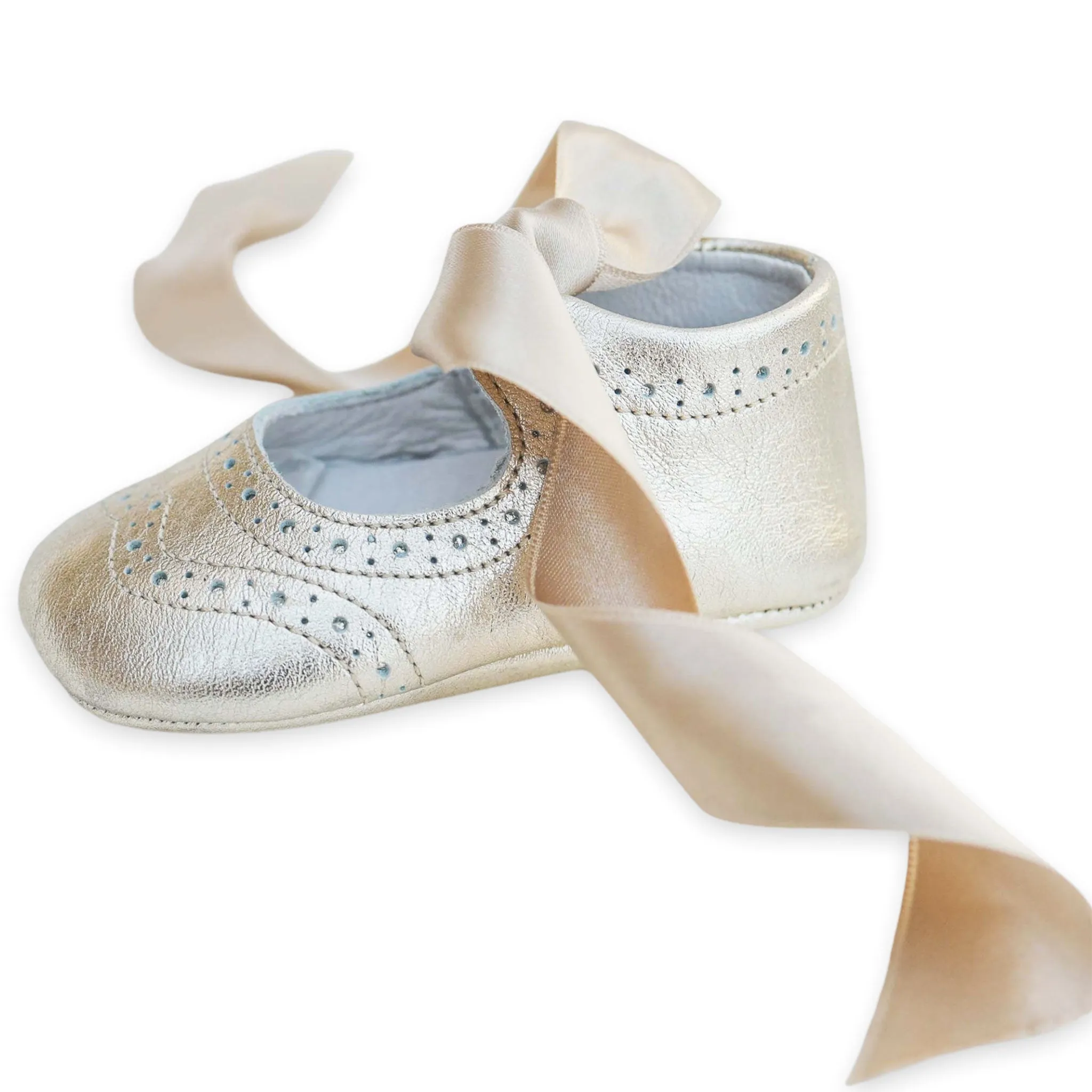 Brogue Baby Girl Shoes - Gold