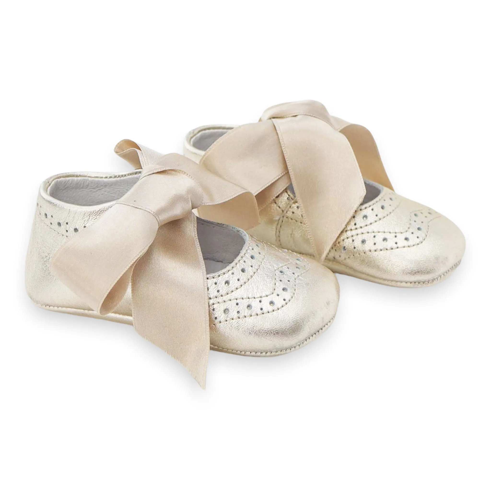 Brogue Baby Girl Shoes - Gold