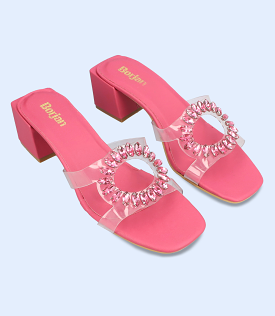 BW9286-PINK-Women Slipper Heel