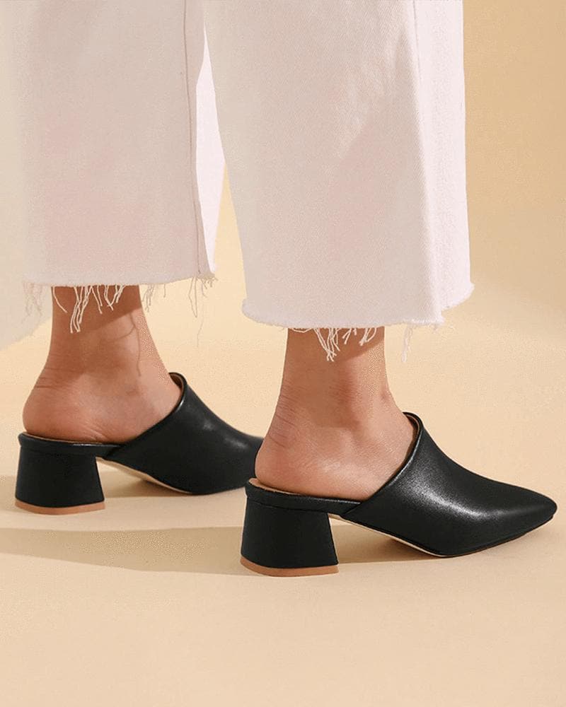 Casual Chunky Heel Clogs