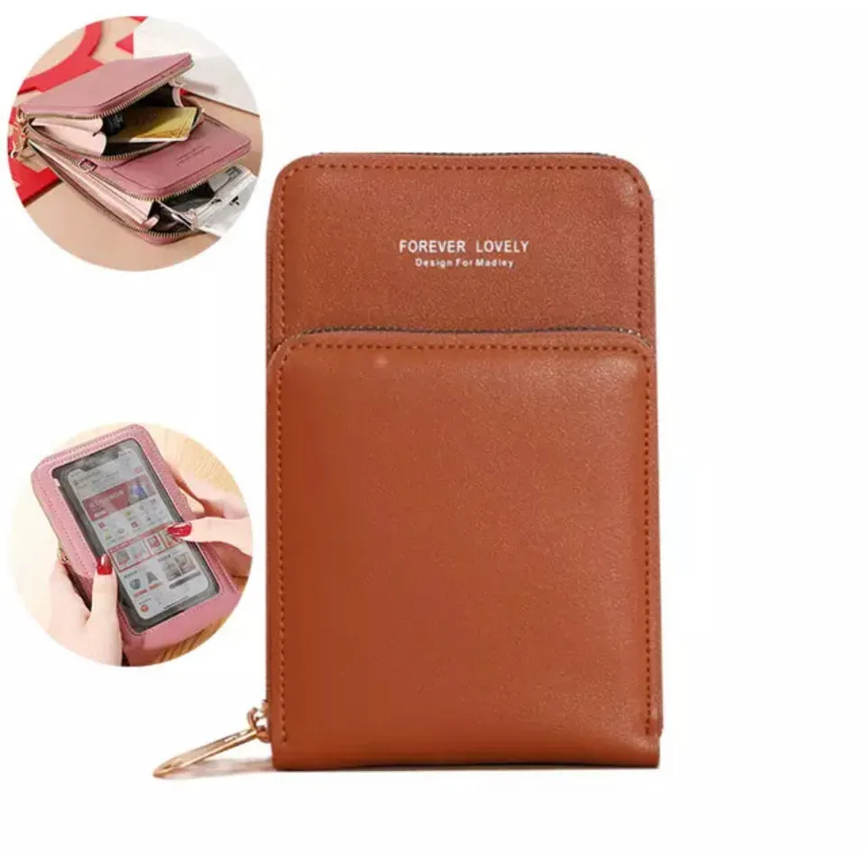 Cell Phone Cross Body Tan