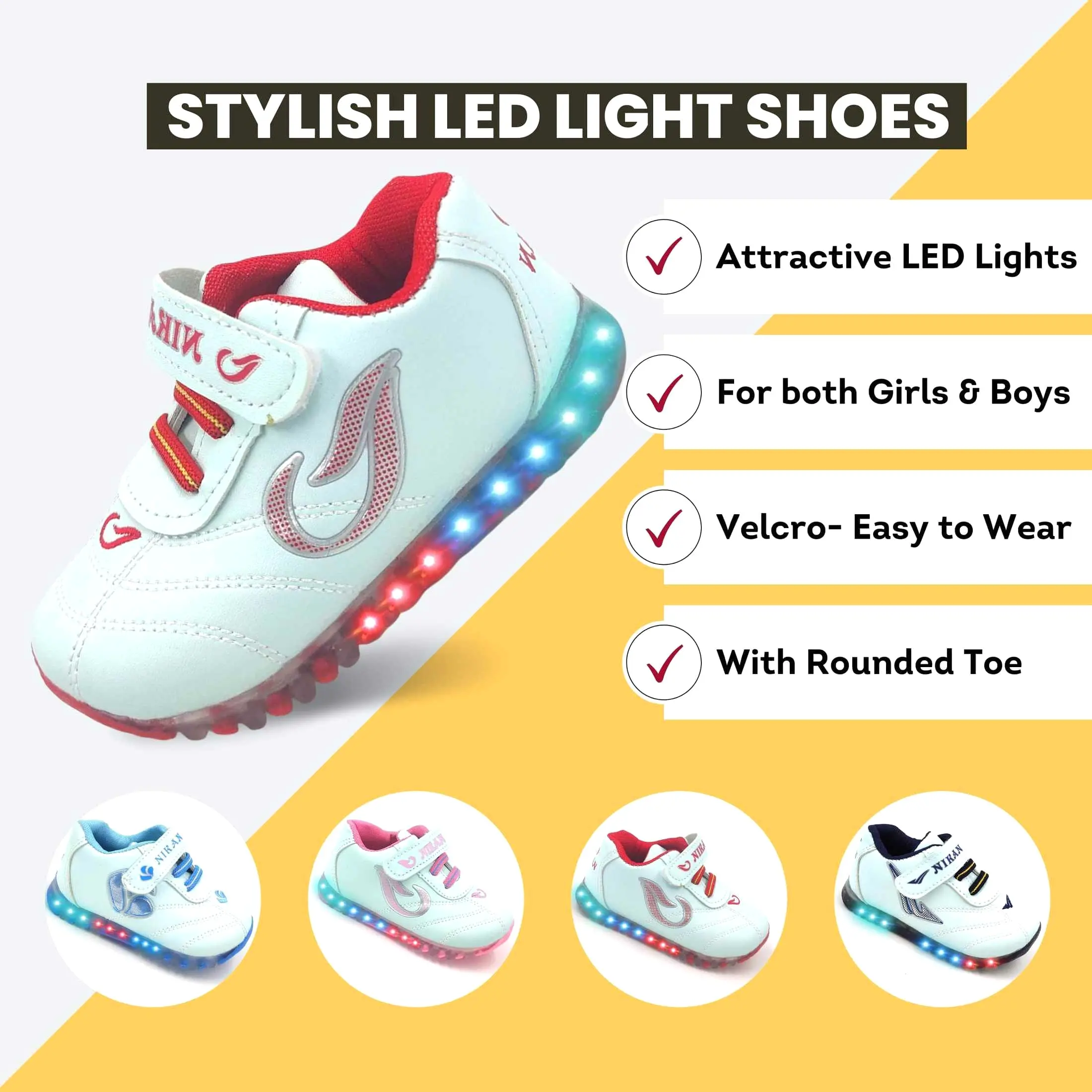 Combo of Slip-On Sports LED Shoes