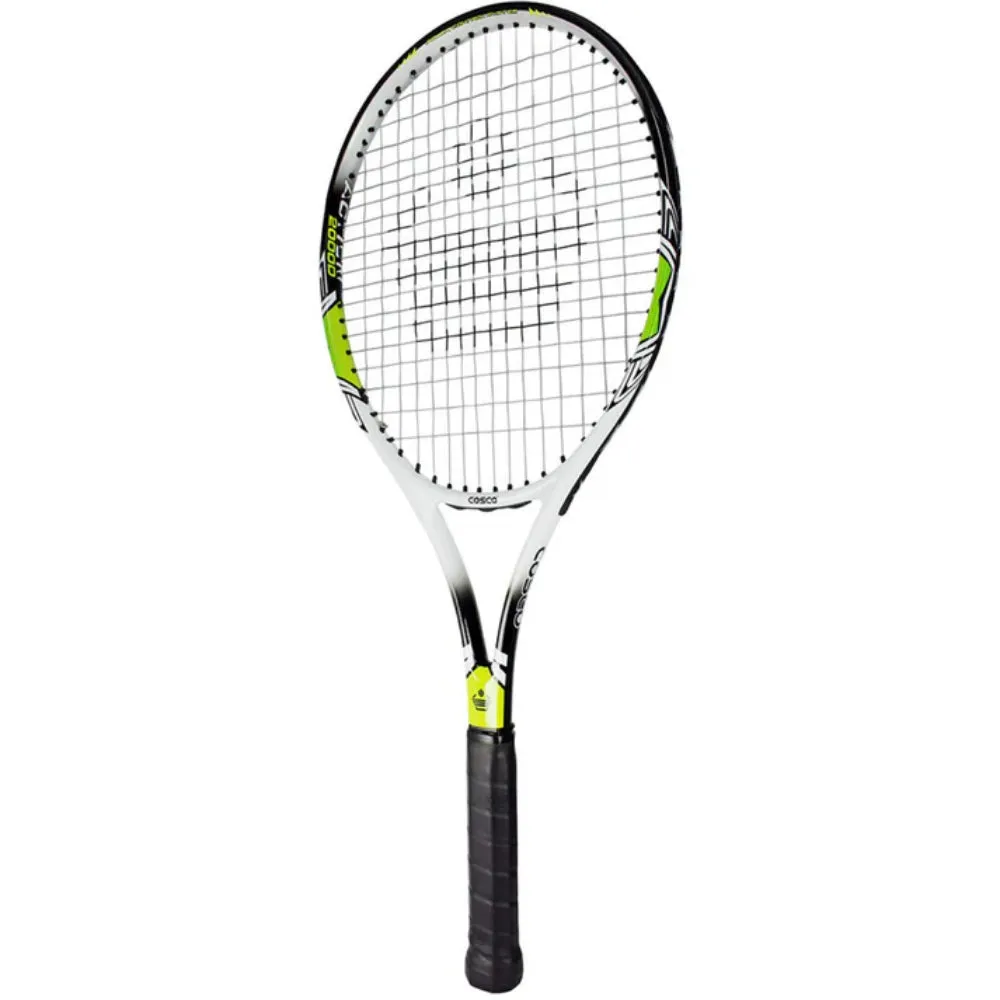 Cosco Action 2000D Strung Tennis Racquet (Black/Off White/Lime)