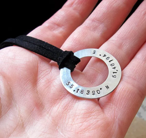 Custom Coordinates Longitude / Latitude Pendant Necklace