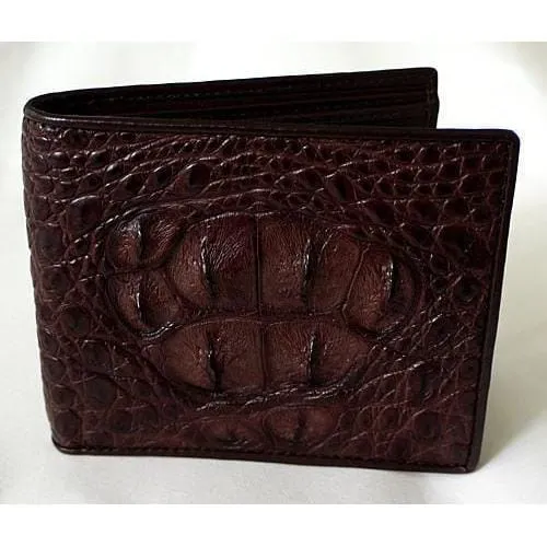 Dark Brown Fresh Water Crocodile Skin Wallet