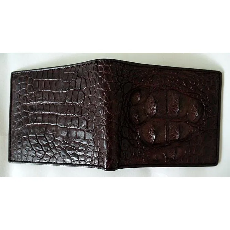 Dark Brown Fresh Water Crocodile Skin Wallet