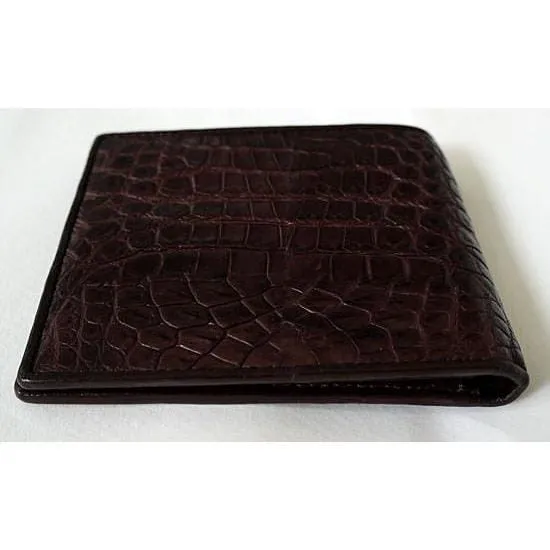 Dark Brown Fresh Water Crocodile Skin Wallet