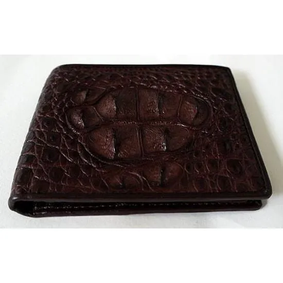 Dark Brown Fresh Water Crocodile Skin Wallet