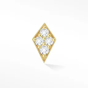 Diamond Flat Back Earring Kite 14k Yellow