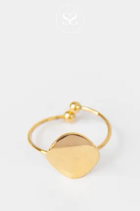 EMMY 14 GOLD FLAT CIRCLE RING