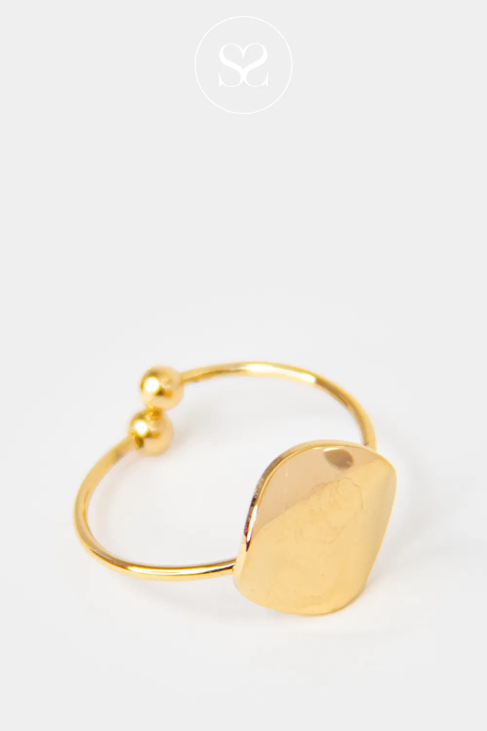 EMMY 14 GOLD FLAT CIRCLE RING