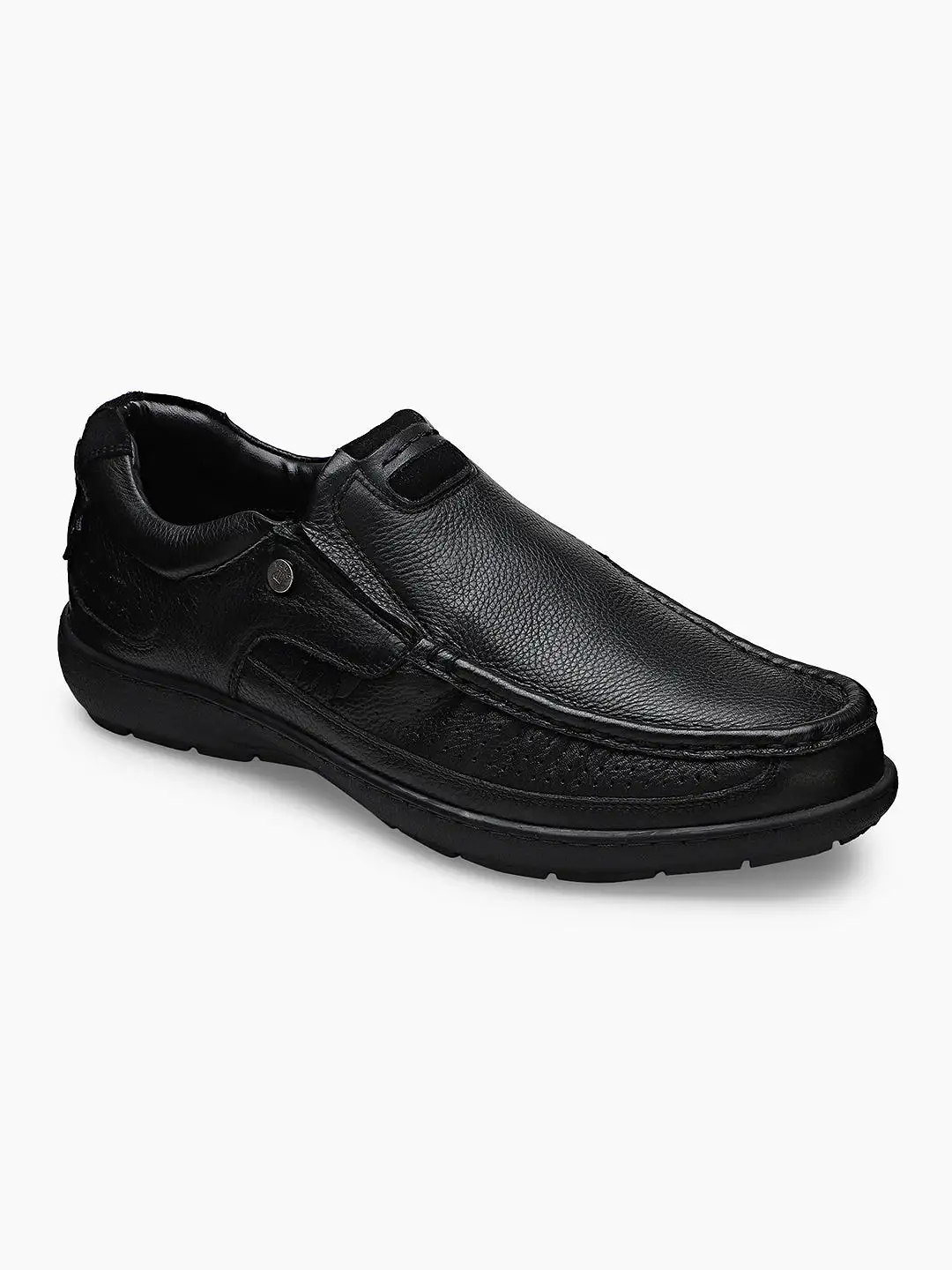 Ezok Men Haig 2184 Black Leather Casual Shoes