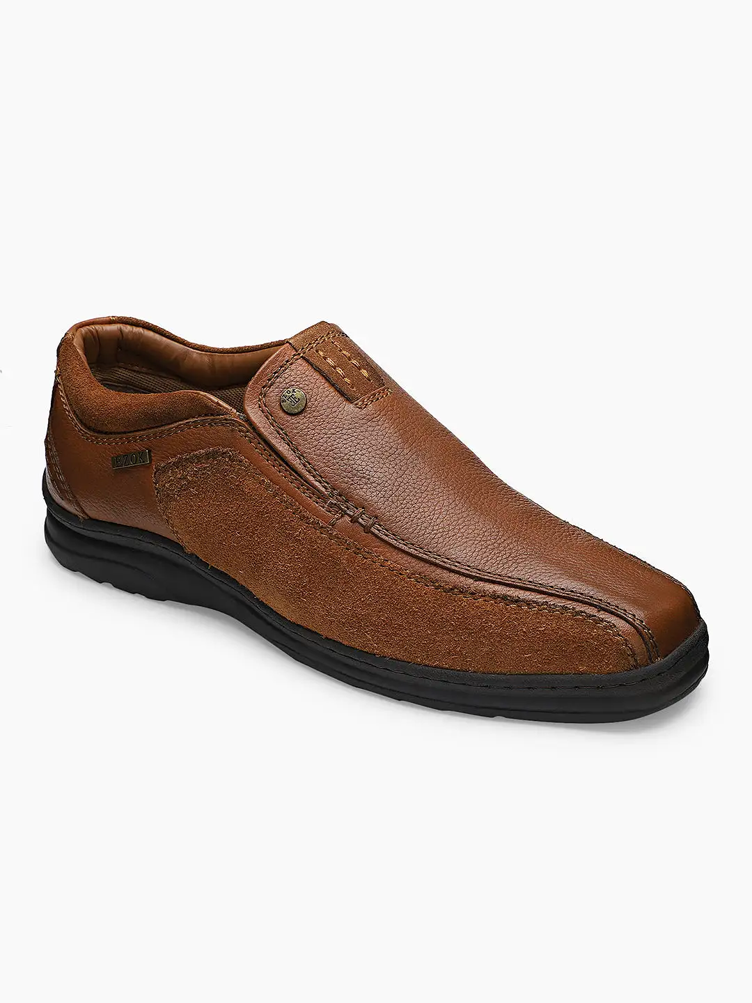 Ezok Tan Leather Casual Shoes