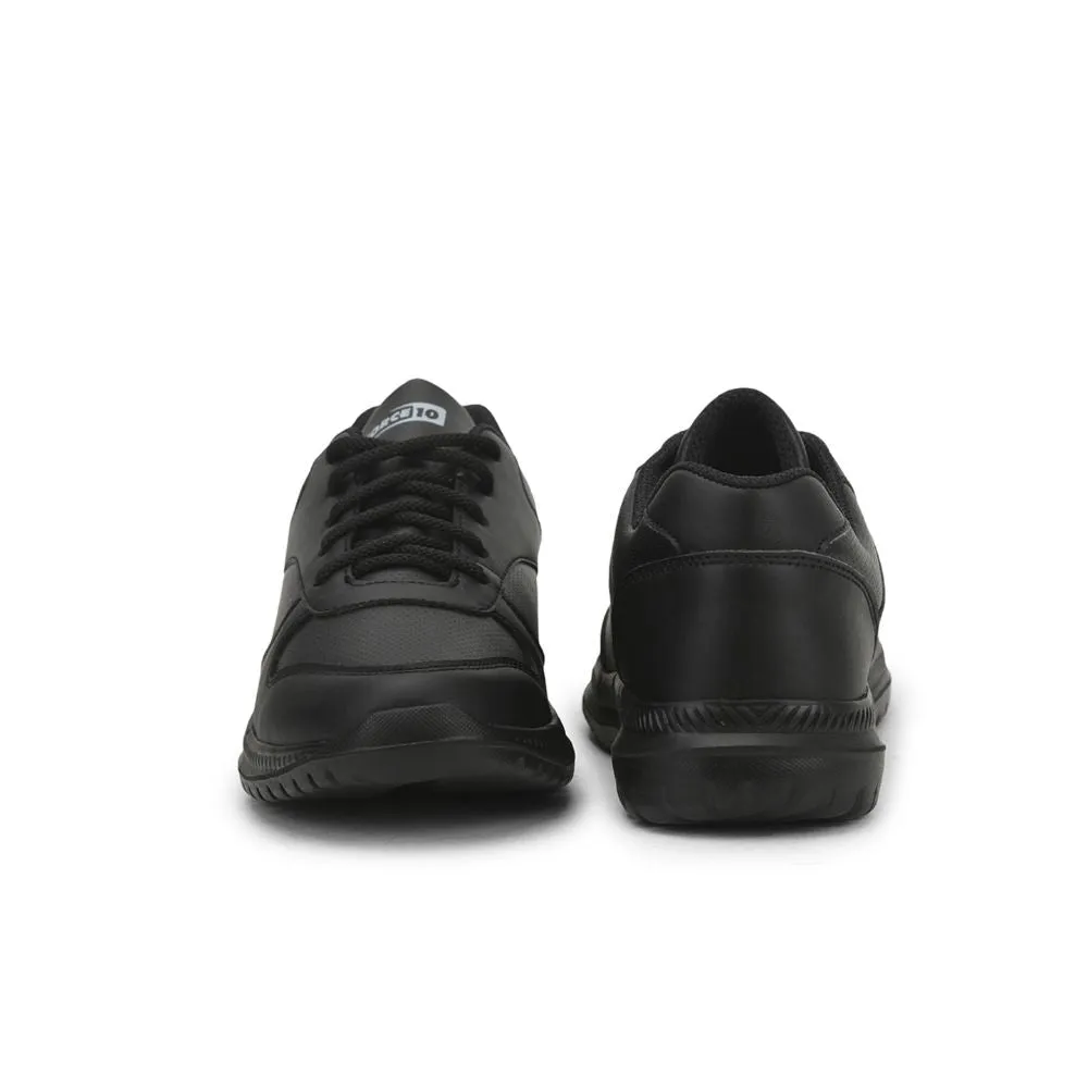 Force 10 Black Lacing Uniform School Shoes For Kids SKOLPRO-L By Liberty