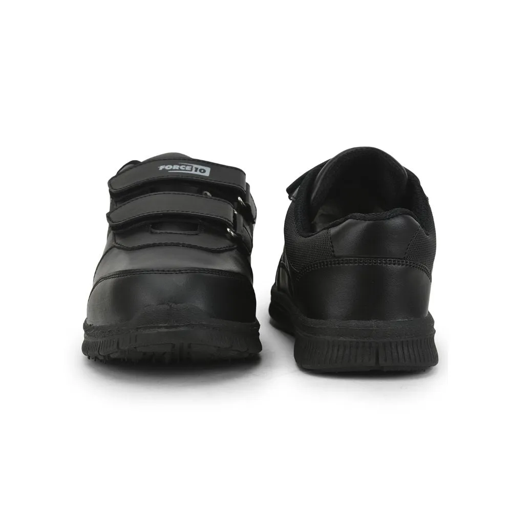 Force 10 Black Non Lacing Uniform School Shoes For Kids GOLA-SCHV By Liberty