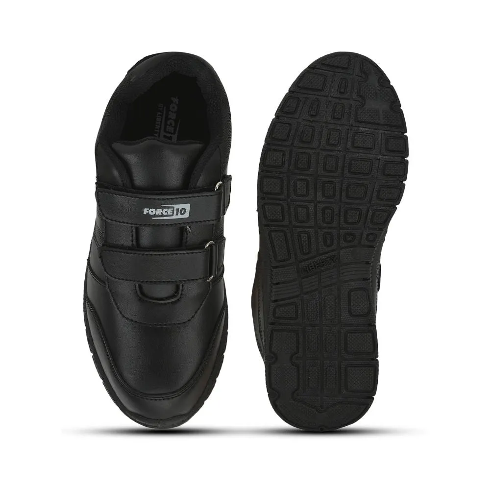 Force 10 Black Non Lacing Uniform School Shoes For Kids GOLA-SCHV By Liberty