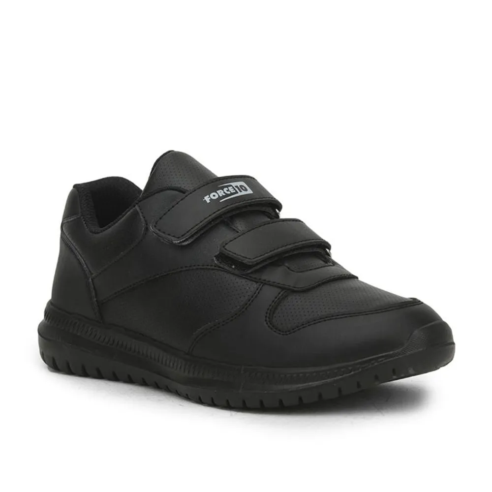 Force 10 Black Non Lacing Uniform School Shoes For Kids SKOLPRO-V By Liberty