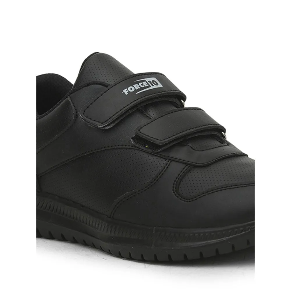 Force 10 Black Non Lacing Uniform School Shoes For Kids SKOLPRO-V By Liberty