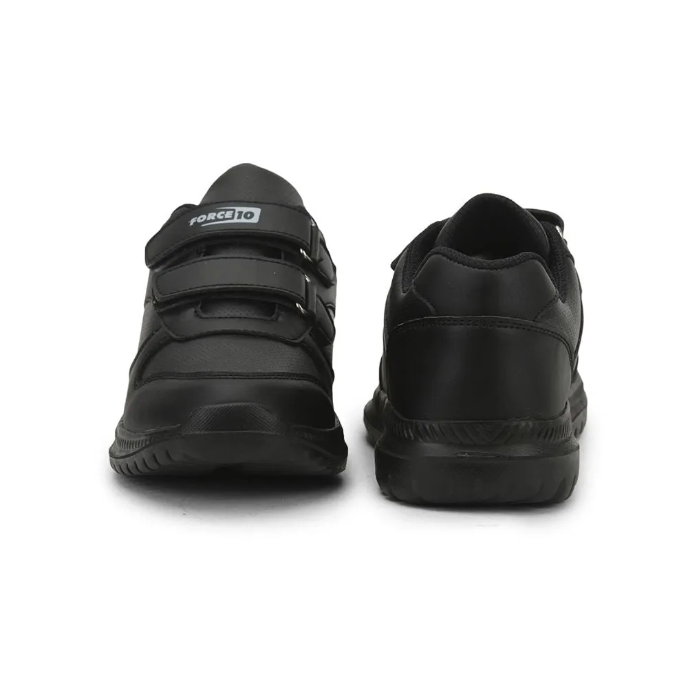 Force 10 Black Non Lacing Uniform School Shoes For Kids SKOLPRO-V By Liberty