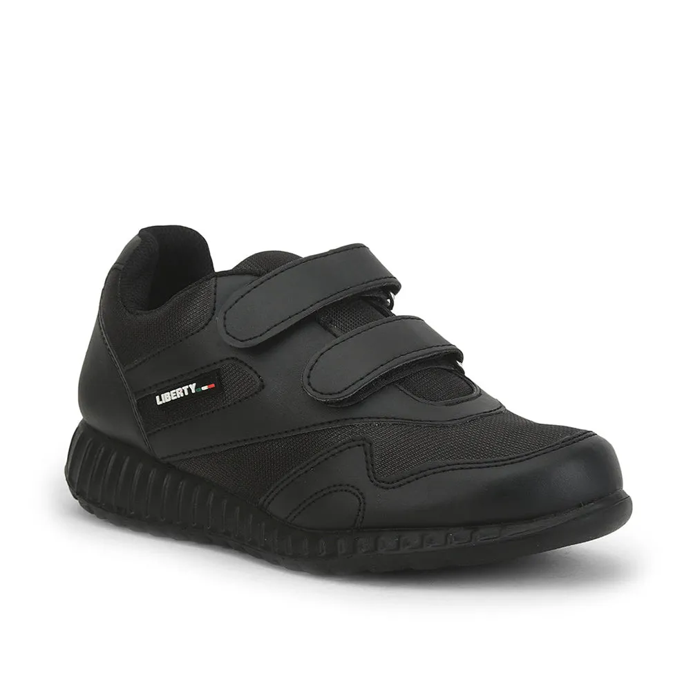 Force 10 Black Velcro Uniform School Shoes For Kids 9906-90VGN By Liberty