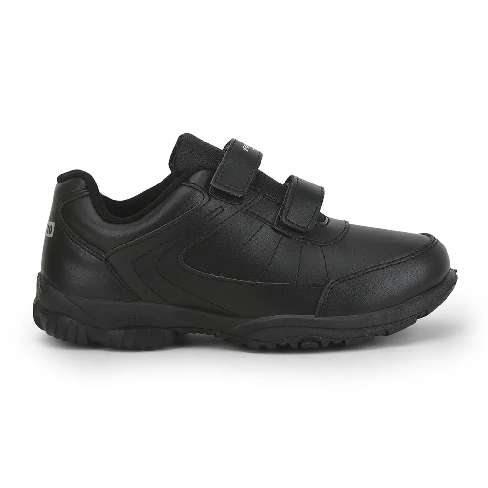 Force 10 Black Velcro Uniform School Shoes For Kids SCHZONE-DV By Liberty