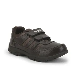 Force 10 Brown Velcro Uniform School Shoes For Kids 8151-18VEL By Liberty