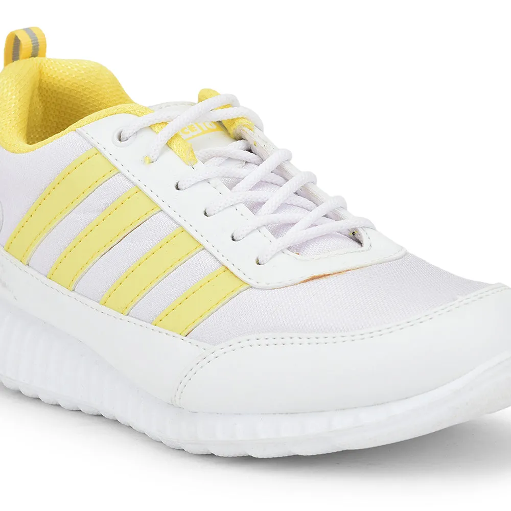 Force10 Yellow Lacing Uniform School Shoes For Kids 9906-90SL By Liberty