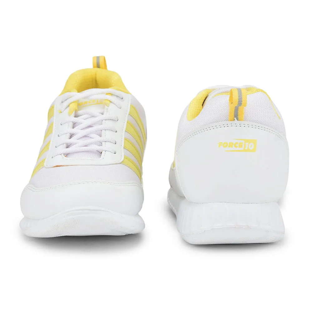 Force10 Yellow Lacing Uniform School Shoes For Kids 9906-90SL By Liberty