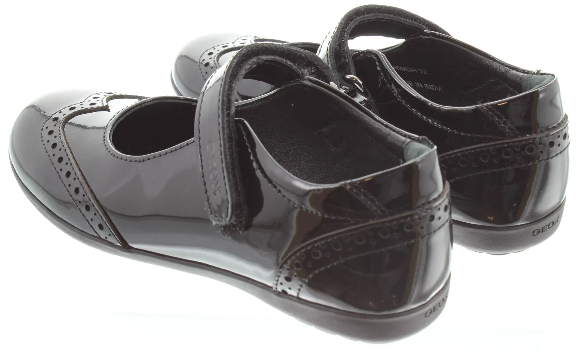 GEOX Kids Iberide Bar Shoes In Black Patent